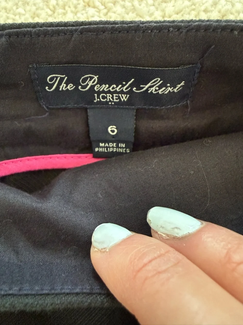 J. Crew Black Pencil Skirt with Subtle Front Darts - Picture 6 of 6